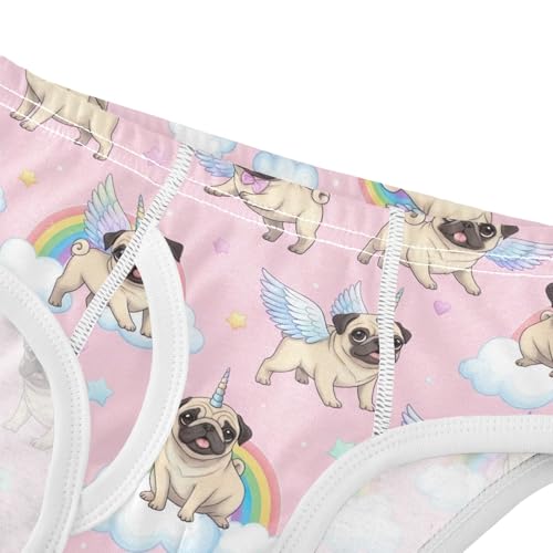 ODAWA Cute Pugs Wings Unicorn Soft Underwear Briefs Tagless Toddler Boy Underwear 2T4