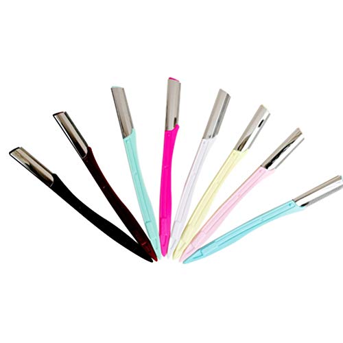 Lurrose 10pcs Stainless Steel Eyebrow Razors Eyebrow Trimmer Portable Facial Razor for Women Men