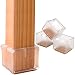 Chair Leg Floor Protectors 1.5" Chair Leg Caps 1-1/2 to 1-5/8 Inch Square Furniture Leg Caps Table Chair Feet Protectors with Felt Pads, Color Clear (16 Pack) (Fit 36mm-41mm)