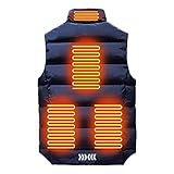 ✔ Chaleco térmico supercálido, chaleco calefactable, para hombre y mujer, con USB, ligero, lavable, chaqueta calefactable, con 3 temperaturas ajustables para chaleco de invierno, color negro
