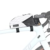 Rhinowalk自転車トップパイプバッグ自転車フレームバッグ1.2 L防水自転車バッグマウンテンバイク専門自転車アクセサリー（S）-白