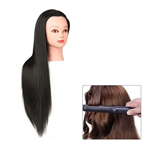 Tête coiffante 24,80 pouces avec cheveux synthétiques pour bijoux et cosmétique - 7
