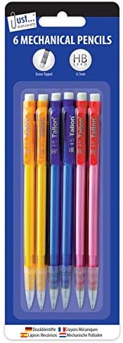 Just stationery Mechanical Pencil with Eraser (Pack of 6)