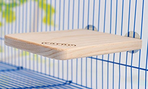 Image of Hypeety Wooden Platform Pet Dwarf Hamster Gerbil Rat Small Animal Sport Exercise Toy Pet Parrot Bird Cage Perches Square Toy (M)