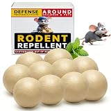 Mouse Repellent Ball - Peppermint Oil Rodent Repellent, Moth Balls for Outdoor Use, Mice Deterrent for Indoor Use, Natural Rat Repellent for House, Garage, Garden, and Vehicles - 10 Balls