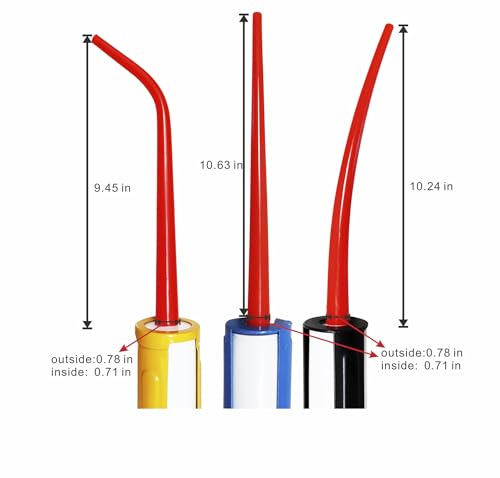 Image of 3 PACK Extra Long Caulking Gun Extension,Caulking Tube Extension | Red,10.6 inch,Caulk Tube Extension Tip,Caulk gun Extension Nozzle,oneStraight and two Curved