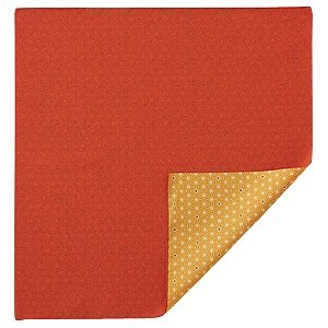 Furoshiki Traditionelles japanisches Wickeltuch/Tapisserie (Komon x Flachs, Ornament: Rot/Orange)