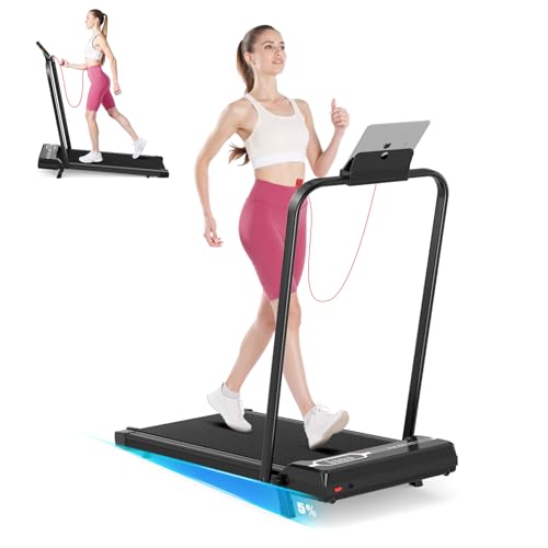 Dskeuzeew Laufband Klappbar mit Neigung - 4 in 1 Walking Pad mit 5% Steigung für Zuhause Laufpad Gehband Lauf Laufbänder