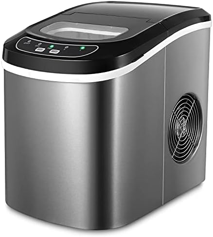 SOUKOO Ice Makers Countertop 26lbs/24h Portable Ice Maker (Stainless Steel)