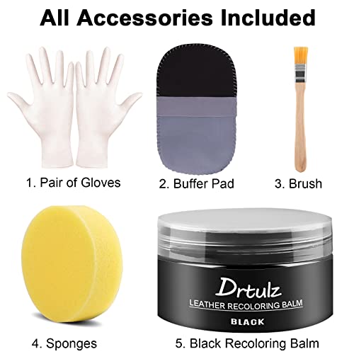 Drtulz DRTULZ123 Black Leather Recoloring Balm, Leather Color Restorer Conditioner, Leather Repair Kits For Vinyl Furniture, Sofa, Car Seats, Shoes thumb #5