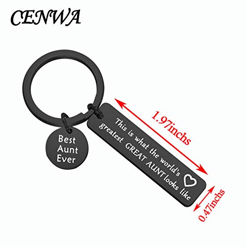 Image of CENWA Aunt Gift Aunt Jewelry Best Aunt Ever This is What The World's Greatest Great Aunt Looks Like Keychain Gift
