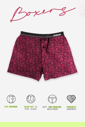 Image of &Circus Men's Puresoft Beechwood Modal Boxers | Ultra Soft Elastane Stretch Mens Breathable Boxer Innerwear Men