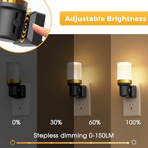 l lohas led night light night lights plug into wall dimmable nightlight with auto light sensor 3000k warm white 0-100lm plug in night light for hallway bedroom bathroom