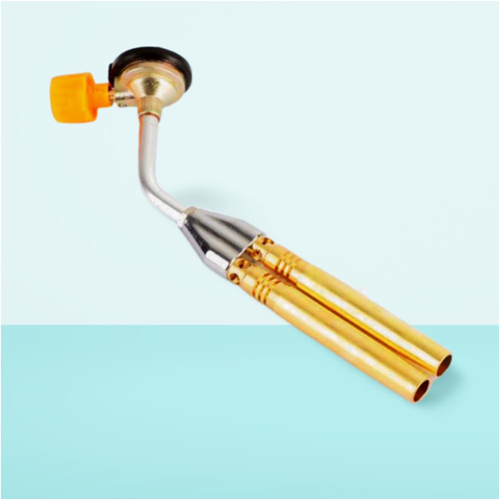 MLD DN12 Butane Burner Welding Gas Torch Flame Gun Double Nozzle Brazing Flamethrower Outdoor Camping BBQ Portable Soldering Heat Gun Welding Equipment (Steel, Color-Multi) Pack -2-image-24