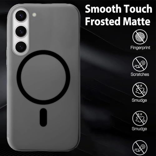 Image of Luxury Paper Thin Case Cover for Samsung Galaxy S23 5G | Matte Finish | Only Compatible with Wireless Magnetic Accessories | Compatible with magsafe | (Black)