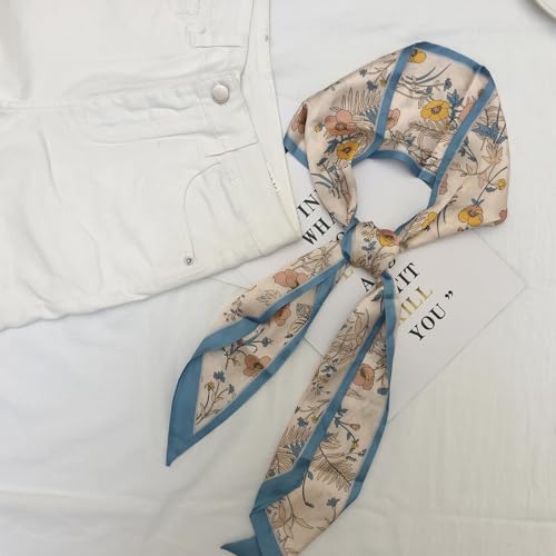 59" Long Silk Head Scarf for Women Neck Scarf Belt Satin Scarf for Hair Lightweight Purse Scarf3