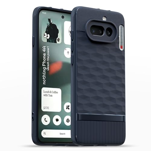 Image of Pikkme Back Cover for Nothing Phone 4a 5G Camera Protection 3D Hexa Cube Design Silicone Protective Bumper Case (Blue)