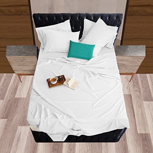 Image of Mocassi Hotel Luxury 1800 Thread Count Bedding Pillowcases Standard Size Set of 2 - Pillow Covers - Pillow Protector - Cooling Pillowcases (Set of 2 Standard /Queen Size, White)