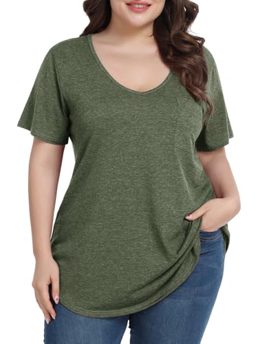 Image of BELAROI Women Plus Size Tops V-Neck Tunics Shirts