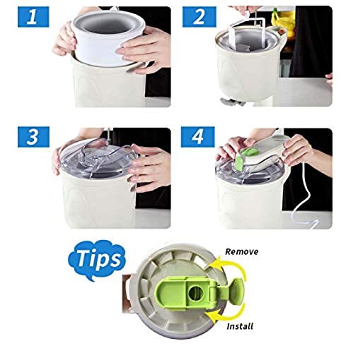GuanLaoGe 20W Automatische Eismaschine für Gefrorene Früchte für den Heimgebrauch DIY 1L Fruchtdessertmaschine… – Bild 8