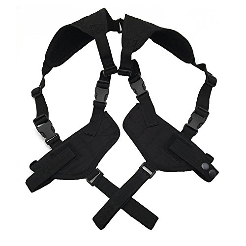 Out Topper Tactical Vertical Shoulder Holster,Adjustable Gun Belts Concealed Under Arm Double Pistol Carrier,Fit for Glock, Smith & Wesson, Ruger, & All Others (Black)