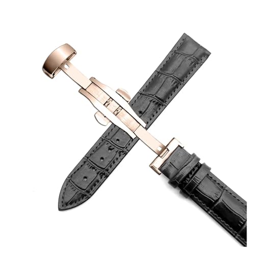 Bracelet de montre noir marron 18-24mm avec boucle chic