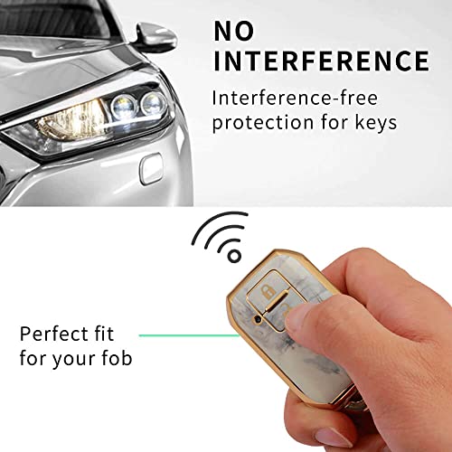 Image of Keycare TPU Key Cover Compatible for: Victoris, Glanza, Urban Cruiser Hyryder Smart Key (Marble Finish)