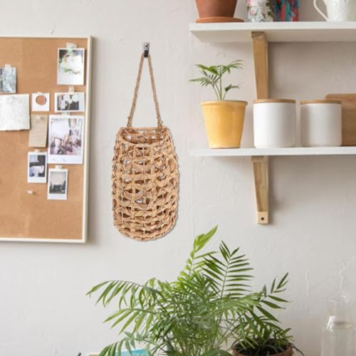 Cesta de jacinto de agua para puerta estilo boho y contenedor de flores rústico 5