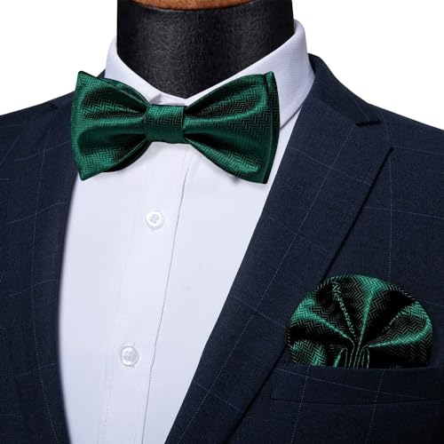 Set de Corbata de Moño Formal con Pañuelo y Gemelos miniatura 2