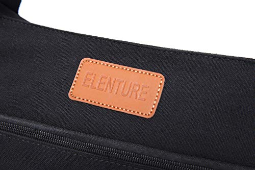 ELENTURE Large Yoga Mat Bag, Exercise Mat Carrier Tote Bag with Pockets and Yoga Mat Strap (Black)