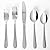Silverware Set, QOUTIQUE 20 Piece Stainless Steel Flatware, Service for 4 Cutlery Set Utensils, for Home Kitchen Restaurant, Include Knives Spoons Forks, Mirror Polished, Dishwasher Safe