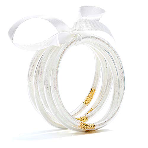 Glitter Jelly Bangles Bracelets For Girls Women Set Stack Plastic Bracelets Birthday,Mother's Day Gifts #TOP22