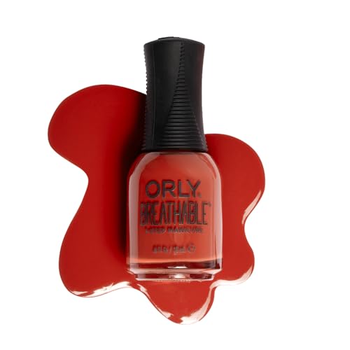 ORLY Rich Brick Red Crème Nail Polish | Breathable Nail Varnish | Infused with Argan Oil, Pro-Vitamin B5 & Vitamin C | No Base or Top Coat Needed | Easy to Apply & Vegan (Artemis Me)