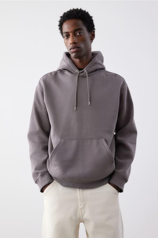 Image of Casual Fleece Hoodie Sweatshirt Solid Hooded Collar Drawstring Long Sleeve Pullover for Men & Women