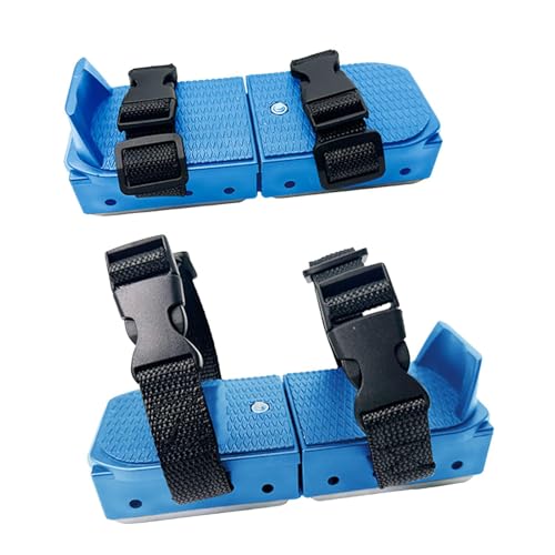 harayaa Short Ski Shoes Skating Aid Boots Portable Outdoor Equipment Lightweight Build with Easy Attachment Suitable for Beginners Winter Parks Fro, Blue Boxed