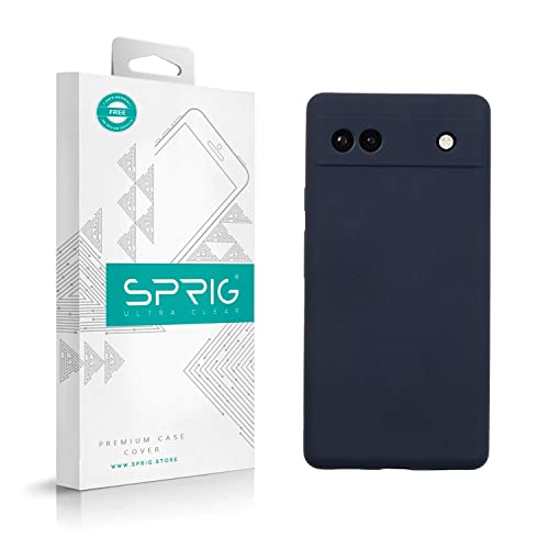 Image of SPRIG Compatible with Google Pixel 6A Premium SilkTone (Liquid Silicone) Back Cover Drop Tested Shock Proof Mobile Case for Men, Women, Boys and Girls with Camera Protection (Midnight Blue)