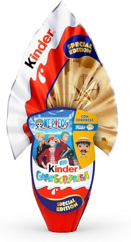 Kinder GranSorpresa Édition Spéciale One Piece, Œuf de Pâques au Chocolat au Lait avec Surprise Funko Pop, 220 g