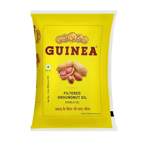 Image of Guinea Filtered Groundnut Oil - 1L Pouch Pack of 2 | Pure Peanut Oil | Healthy Moongphali Oil | Chemical-Free & Natural Cooking Oil | Ideal for Frying & Sauteing