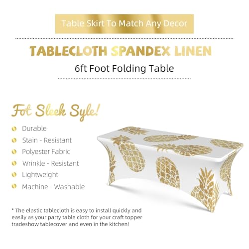 Nappe extensible imprimé ananas EdWal pour table rectangulaire - 6