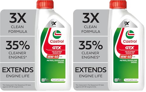 Castrol GTX 15W-40 A3/B3 Motoröl, 1L (Packung mit 2) – Ansicht 1