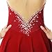 Kmeruoys Figure Skating Dress for Women Girl Rhinestone Skating Wear Ballet Dance Wear (Color : Red, Size : 120CM)