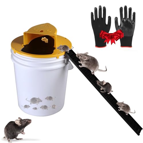 Harvite Second Generation, Humane Bucket Lid Mouse Rat Trap - Mouse Trap Indoor Outdoor For Home, Drop In The Bucket Mouse Trap No Kill cover