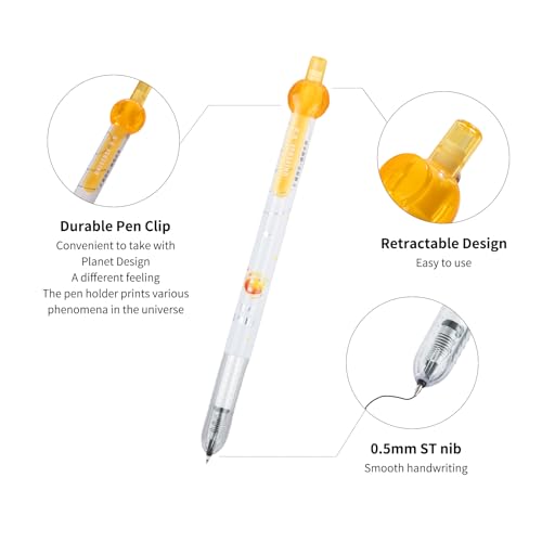Bolígrafos de gel negro 0.5 mm retractables pack de 7 miniatura 2