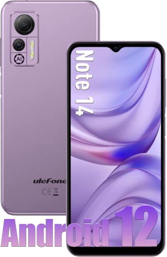 Ulefone Android 12 Telephone Portable Pas Cher, Note 14 2023 Smartphone Pas Cher 4500mAh Quad Core, 16Go ROM/SD-128Go, 8MP Caméra, Double SIM Mobile Phone Débloqué GSM 3 Slot Face ID/2Ans de Garantie