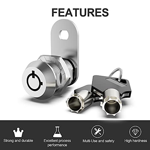 Image of 3 Pack RV Storage Locks, 1-1 /8 inch Cabinet Locks with Keys, RV Cam Locks for Storage Door File Cabinet Drawer Camper Toolbox, Zinc Alloy