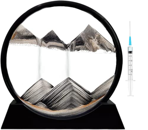CPENSUS Moving Sand Art Picture Glass Liquid Painting 3D Natural Landscape showpieces for Home Decor Antique Gifts for Kids Office Desktop Decoration Desk Table Decorative Items (B0BFJ4TJ5T) Amazon Price History, Amazon Price Tracker