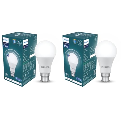 Image of Philips 15W Motion Sensor LED Bulb | Cool White 6500K | B22 Base | Auto On /Off Sensor Light | Energy Efficient & Hands-Free Lighting | Pack of 2