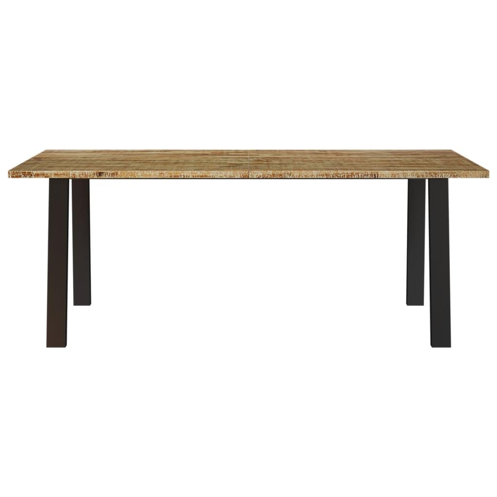 IKAYAA Mesa de Comedor Madera Maciza de Acacia 200x90x75 cmMesa Industrial de Comedor Mesa Salon Rustica Mesa Comedor Patas Metálicas/Hierro