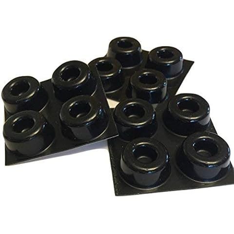 GorillaGrit Small Black Door Knob Bumpers (Set of 12) Self-Adhesive Door Stoppers Wall Protectors, Isolation Rubber Feet for Speakers, Electronics, Furniture Cover