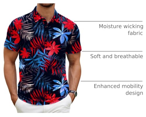 Image of COOFANDY Men's Polo Shirt Golf Quick Dry Performance Short Sleeve Moisture Wicking Athletic Polo Collared Tennis T-Shirt
